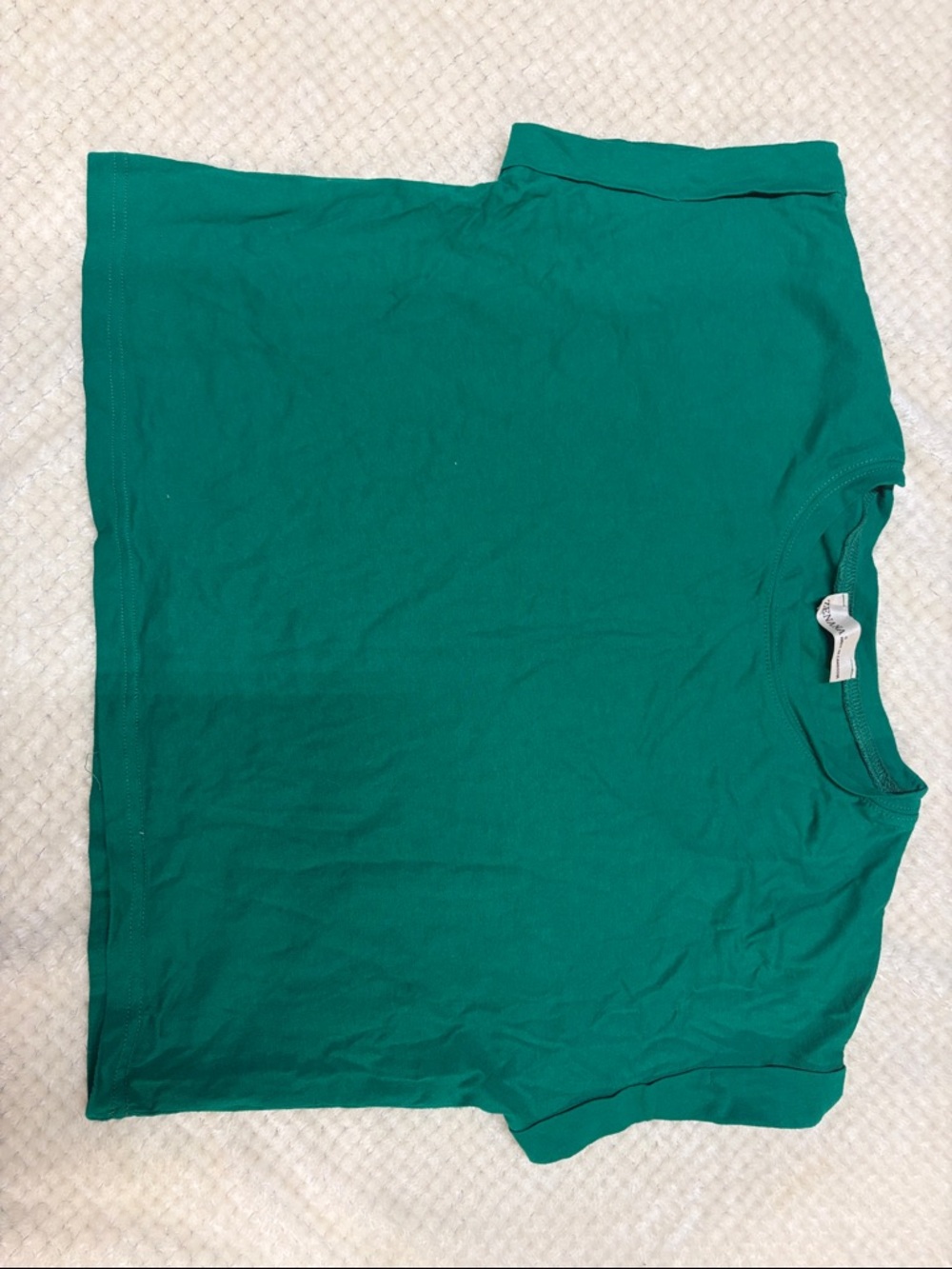 Emerald Green cropped short sleeve tee